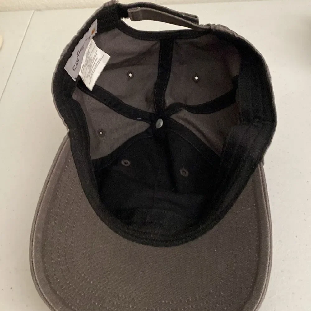 CCARHARTT Baseball Cap with Leather Patch Front Logo and Adjustable Velcro Strap